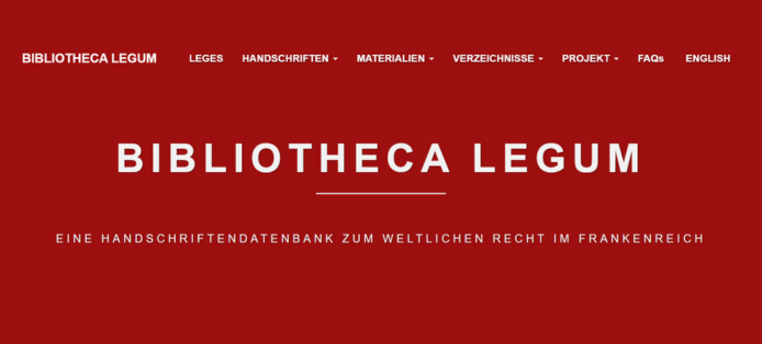 Logo Bibliotheca legum regni Francorum manuscripta. Eine Handschriftendatenbank zum weltlichem Recht im Frankenreich.